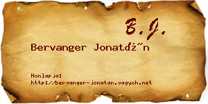 Bervanger Jonatán névjegykártya